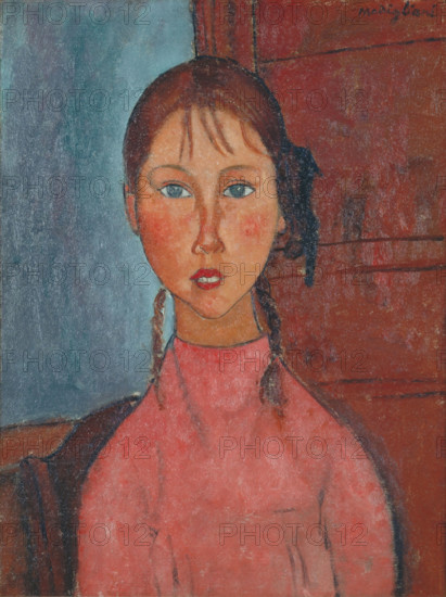 Girl with Pigtails, c1918. Creator: Modigliani, Amedeo (1884-1920).