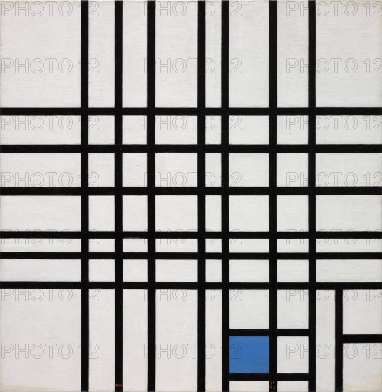 Composition No. 12 with Blue, 1936-1942. Creator: Mondrian, Piet (1872-1944).