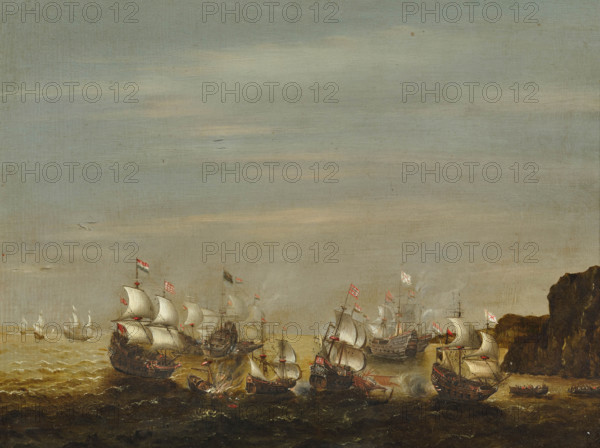 The Battle of Gibraltar, 25 April 1607, c1630. Creator: Verbeeck, Cornelis (1585/91-after 1637).