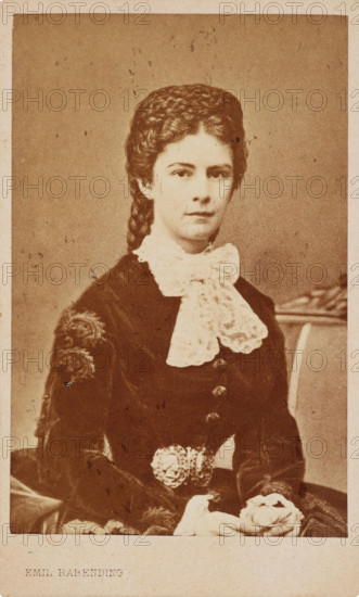 Portrait of Elisabeth of Bavaria, 1860s. Creator: Rabending, Emil (1823-1886).