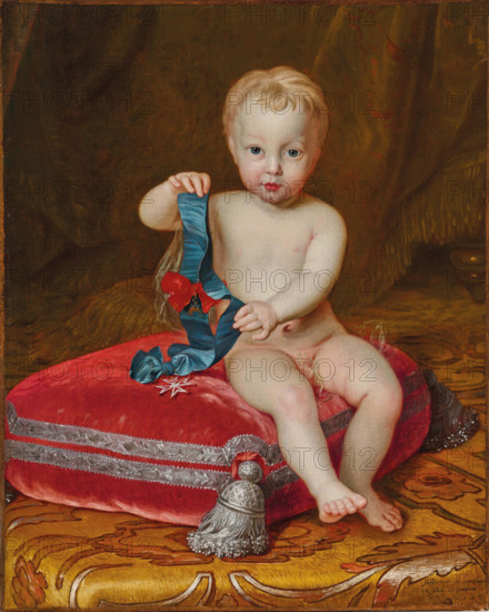 Portrait of Ferdinand VI of Spain (1713-1759) when Infante, with the Order of the Saint Esprit... Creator: Houasse, Michel-Ange (1680-1730).