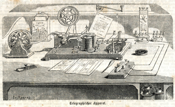 Telegraphic Apparatus, c1855. Creator: Renard, Edouard (1802-1857).