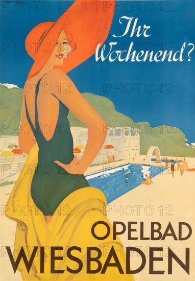 Your weekend? Opelbad Wiesbaden, 1934. Creator: Köhler, Georg Johann (1890-1944).