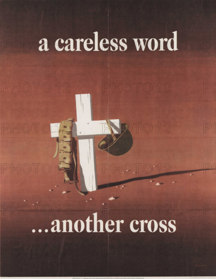A careless word ...another cross, 1943. Creator: Atherton, John (1900-1952).