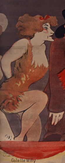 Colette Willy. Detail of the poster "Tous les soirs Marigny Revue", 1907. Creator: Lourdey, Maurice (1860-1934).