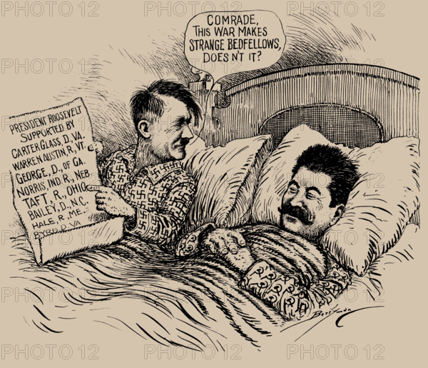 Comrade, this war makes strange bedfellows, doesn't it? , 1939. Creator: Berryman, Clifford K. (1869-1949).