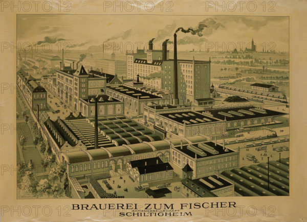 Fischer brewery, Schiltigheim, 1920s-1930s. Creator: Greiner, Charles (Karl) (1868-1935).
