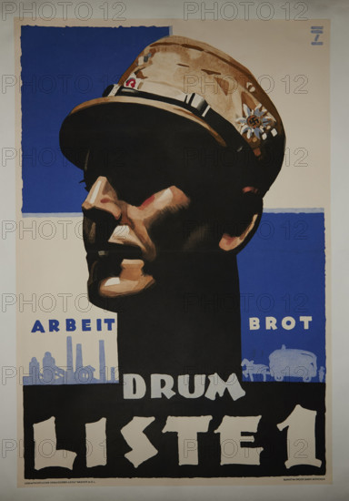 Work, Bread - therefore List No. 1, 1932. Creator: Hohlwein, Ludwig (1874-1949).