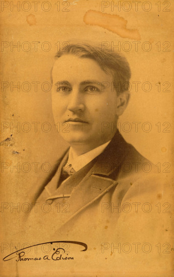 Portrait of Thomas Alva Edison (1847-1931), before 1900. Creator: Falk Studios, New York .
