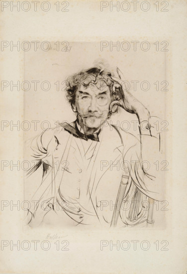 Portrait of the painter James Abbott McNeill Whistler (1834-1903), 1897. Creator: Helleu, Paul César (1859-1927).