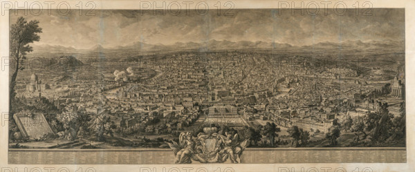 Prospetto dell'Alma Città di Roma visto dal Monte Gianciolo, Between 1745 and 1765. Creator: Vasi, Giuseppe (1710-1782).