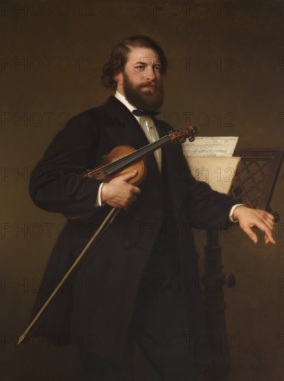 Portrait of the violinist and composer Joseph Joachim (1831-1907) , 1870. Creator: Bendemann, Eduard (1811-1889).