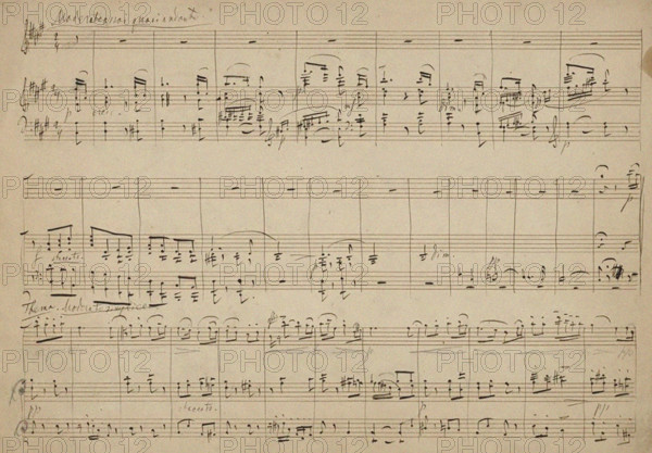 Autograph manuscript of the Variations on a Rococo Theme in A major, Opus 33, 1877. Creator: Tchaikovsky, Pyotr Ilyich (1840-1893).