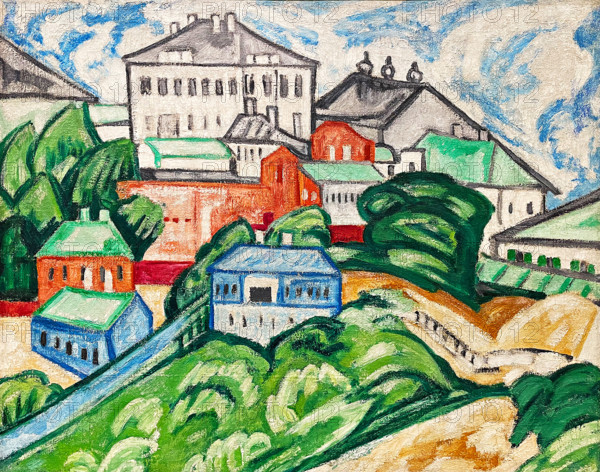 Cityscape, 1912. Creator: Rozanova, Olga Vladimirovna (1886-1918).