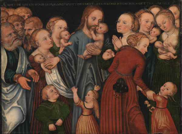 Christ Blessing the Children (Let the little children come to me), after 1537. Creator: Cranach, Lucas, the Elder (1472-1553).