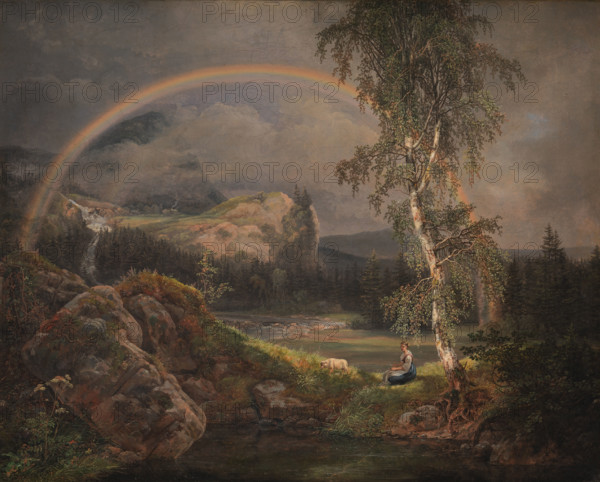 Norwegian Landscape with a Rainbow, 1821. Creator: Dahl, Johan Christian Clausen (1788-1857).