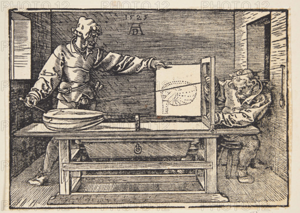 Man Drawing a Lute, 1525. Creator: Dürer, Albrecht (1471-1528).