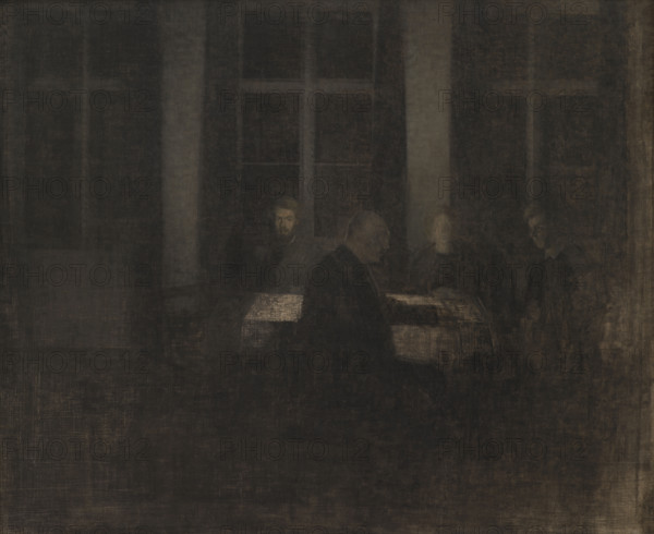 Evening in the living room, 1904. Creator: Hammershøi, Vilhelm (1864-1916).