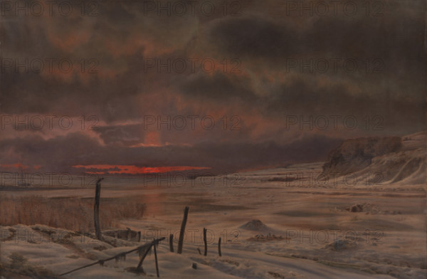 A Winter's Evening by a Danish Fiord, 1875. Creator: Kyhn, Vilhelm (1819-1903).