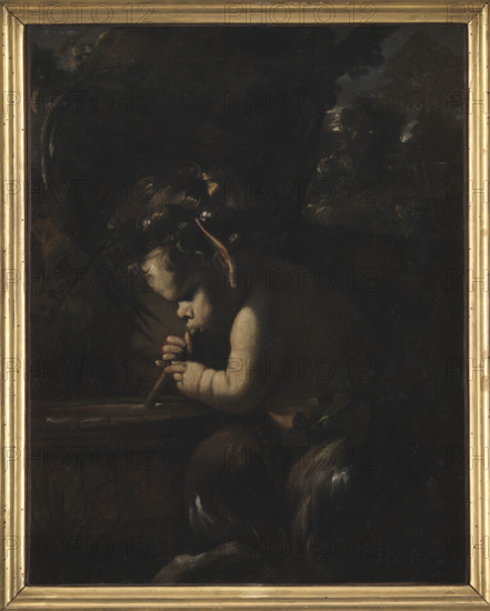 Young Satyr Drinking from a Wine Cask, c1646. Creator: Mola, Pier Francesco (1612-1666).