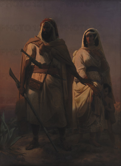 An Arab Family in the Desert, 1847. Creator: Simonsen, Niels (1807-1885).
