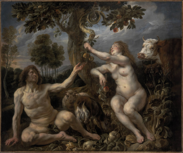 Adam and Eve, c.1630. Creator: Jordaens, Jacob (1593-1678).