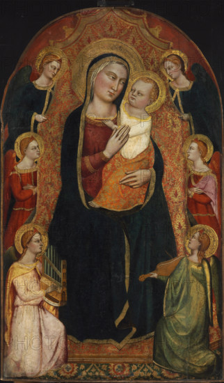 Madonna and Child Enthroned with Six Angels, c1370-1375. Creator: Jacopo di Cione (1325-1399).