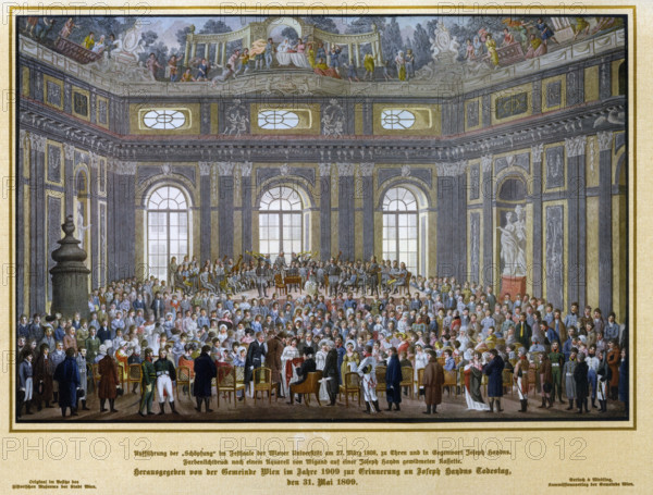 Performance of "The Creation" in the Festival Hall of the Vienna University on 27 March 1809... Creator: Wigand, Balthasar (1770-1846).