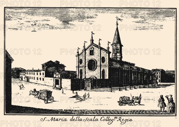 Santa Maria della Scala, Milan, c1745. Creator: Dal Re, Marcantonio (1697-1766).