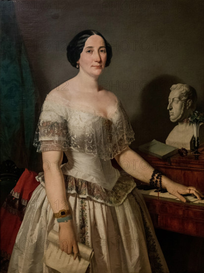 Portrait of the Opera singer Marietta Brambilla (1807-1875), 1854-1855. Creator: Caimi, Antonio (1811-1878).