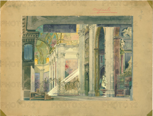 Stage design for the opera Tosca by Giacomo Puccini, 1899. Creator: Hohenstein, Adolfo (1854-1928).