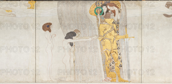 The Beethoven Frieze: Panel 3, 1901. Creator: Klimt, Gustav (1862-1918).