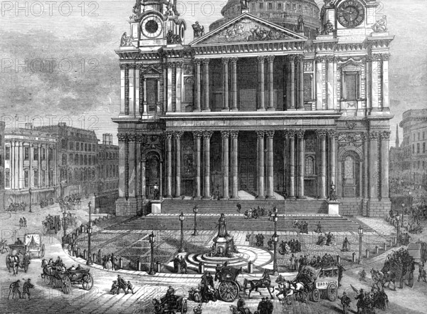 West Area of St. Paul's-Churchyard, as newly arranged, 1874. Creator: Unknown.