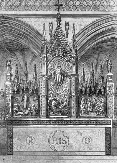 The new reredos in Exeter Cathedral, 1874. Creator: Unknown.
