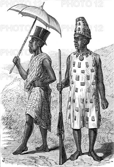 The Ashantee War - sketches by our special artist: an elder of the people and a warrior, 1874. Creator: Unknown.