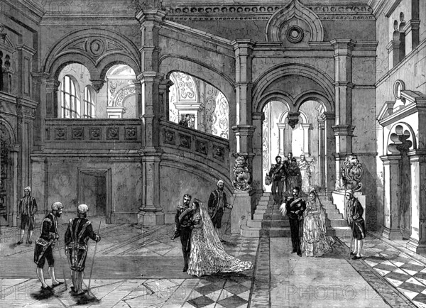 Sketches in Moscow, by our special artist: staircase in the ancient part of the Kremlin, 1874. Creator: Unknown.