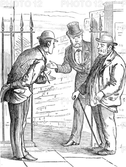 Metropolitan Boroughs election sketches: "This way, Sir", 1874. Creator: Unknown.