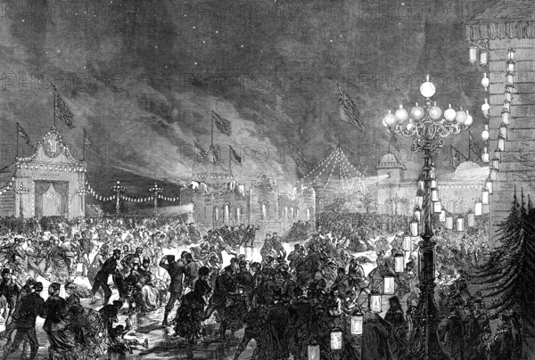 Grand skating fete on the Neva in honour of the Duke of Edinburgh's marriage, 1874. Creator: Unknown.