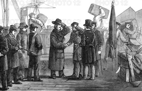 The Ashantee War: the return home - Sir Garnet Wolseley landing at Portsmouth, 1874. Creator: Unknown.