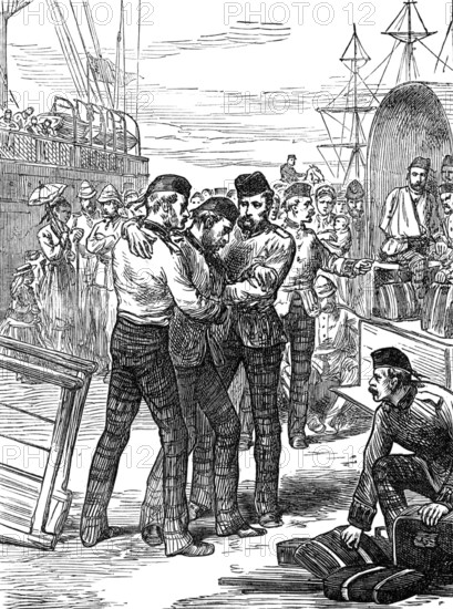 Return of troops from the Ashantee War: landing of the sick and wounded, 1874. Creator: Unknown.