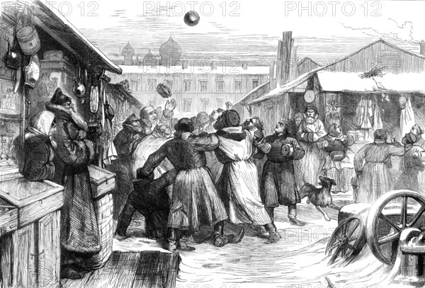 Football in the Jews' Market, St. Petersburg, 1874. Creator: Unknown.