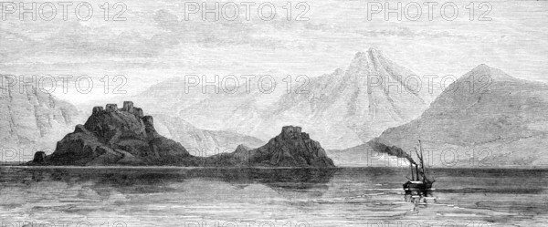 Pharaoh's Island (Jesirat Firaou), with Jebel-El-Nur, 1874. Creator: Unknown.