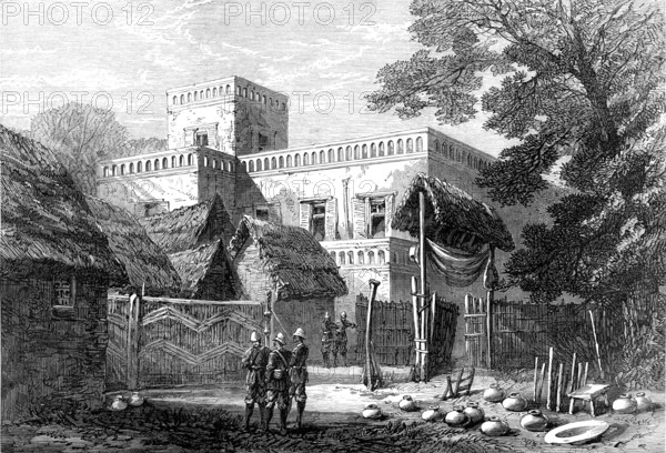 The King of Ashantee's Palace at Coomassie, viewed from the east, 1874. Creator: Unknown.
