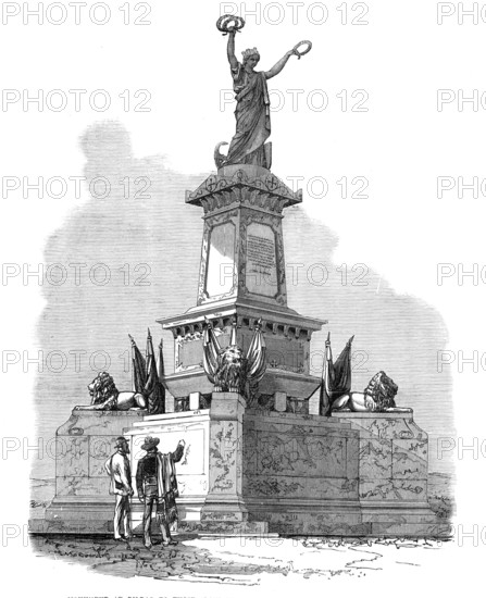 Monument at Bilbao to those slain in the Spanish Civil Wars forty years ago, 1874. Creator: Unknown.
