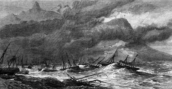 Hurricane at the Isle of Mauritius, 1874. Creator: Unknown.