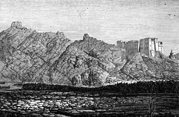 The Mission to Yarkund and Kashgar: Palace and Convent of Lamas, near Leh, 1874. Creator: Unknown.