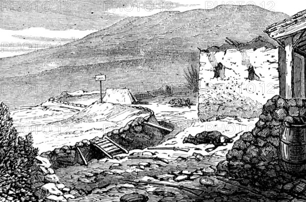 The Civil War in Spain: Carlist trench, San Pedro de Abanto, 1874. Creator: Unknown.