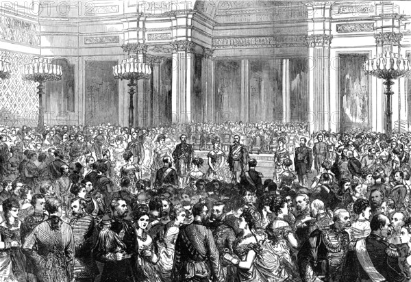 State Ball at Buckingham Palace in honour of the Emperor of Russia, 1874. Creator: Unknown.