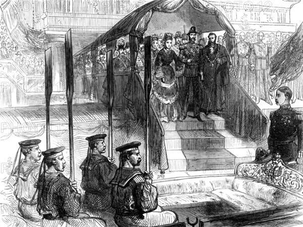 Embarkation of the Emperor of Russia at Gravesend, 1874. Creator: Unknown.