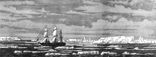 H.M.S. Challenger among icebergs, 1874. Creator: Unknown.
